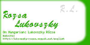 rozsa lukovszky business card
